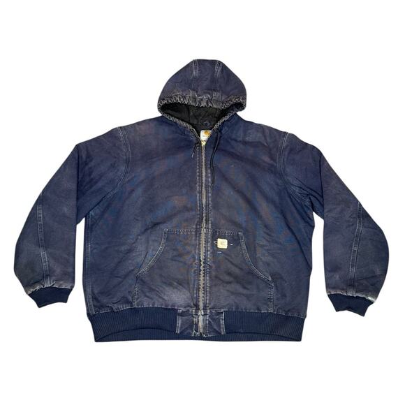 Vintage Carhartt J130 Hooded Jacket Faded Quilt Lined